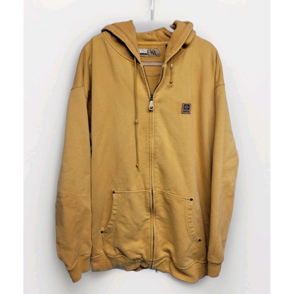 Vintage Y2K Enyce Mens 3XL Full Zip Yellow Hoodie Skater Streetwear HipHop READ